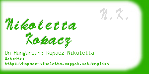 nikoletta kopacz business card